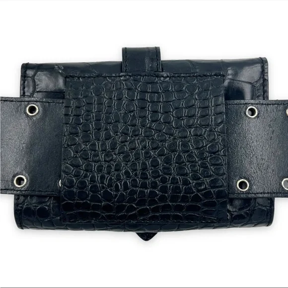 Very Rare Versace Crocodile Riveted Medusa Head Belt Bag